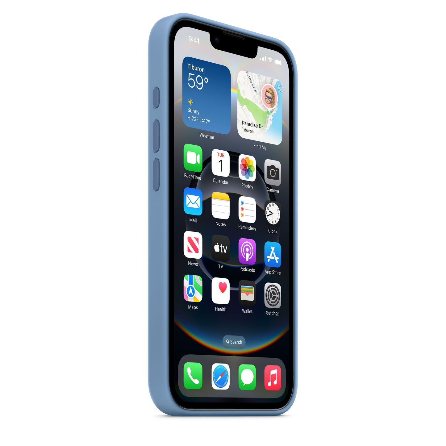 Funda de silicón para el iPhone 16e – Azul invierno
