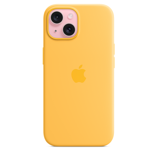 Carcasa de silicona con MagSafe para el iPhone 15 - Amarillo solar