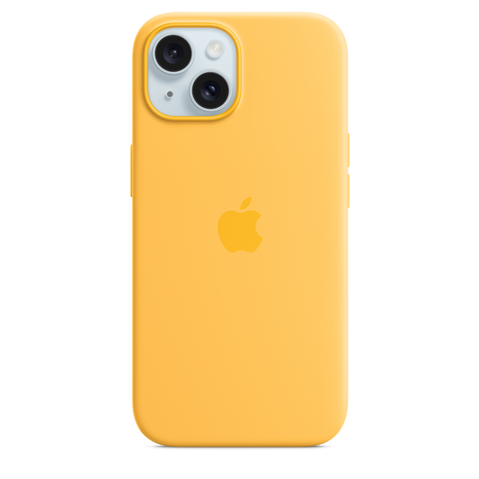 Carcasa de silicona con MagSafe para el iPhone 15 - Amarillo solar