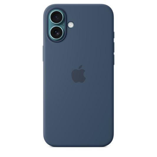 Funda de silicón con MagSafe para el iPhone 16 Plus - Azul denim
