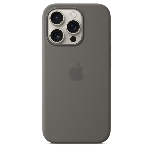 Funda de silicón con MagSafe para el iPhone 16 Pro - Gris piedra