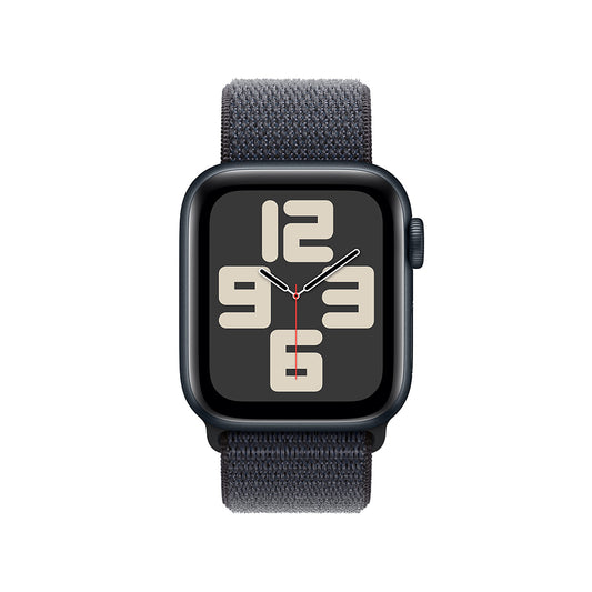 Apple Watch SE GPS • Caja de aluminio color medianoche de 40 mm • Correa loop deportiva color tinta