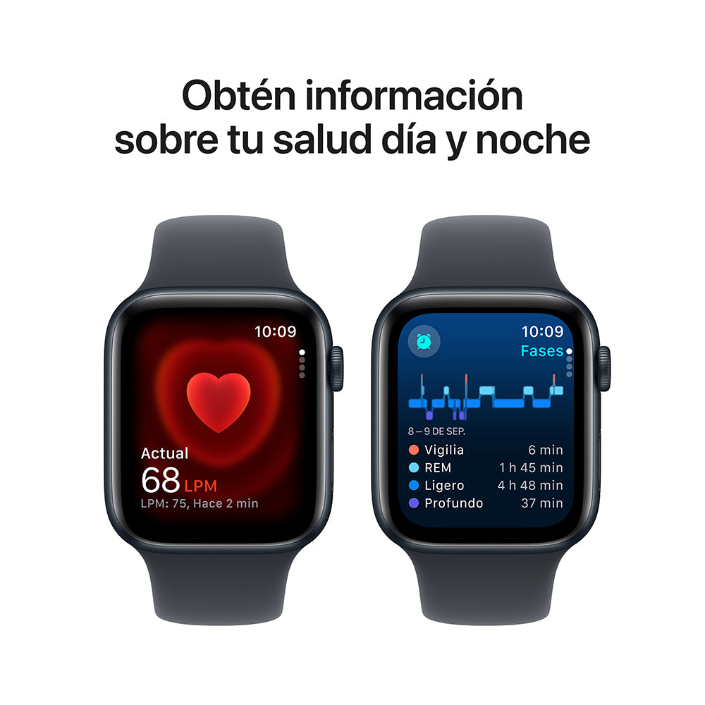 Apple Watch SE GPS • Caja de aluminio color medianoche de 44 mm • Correa deportiva color medianoche - M/L