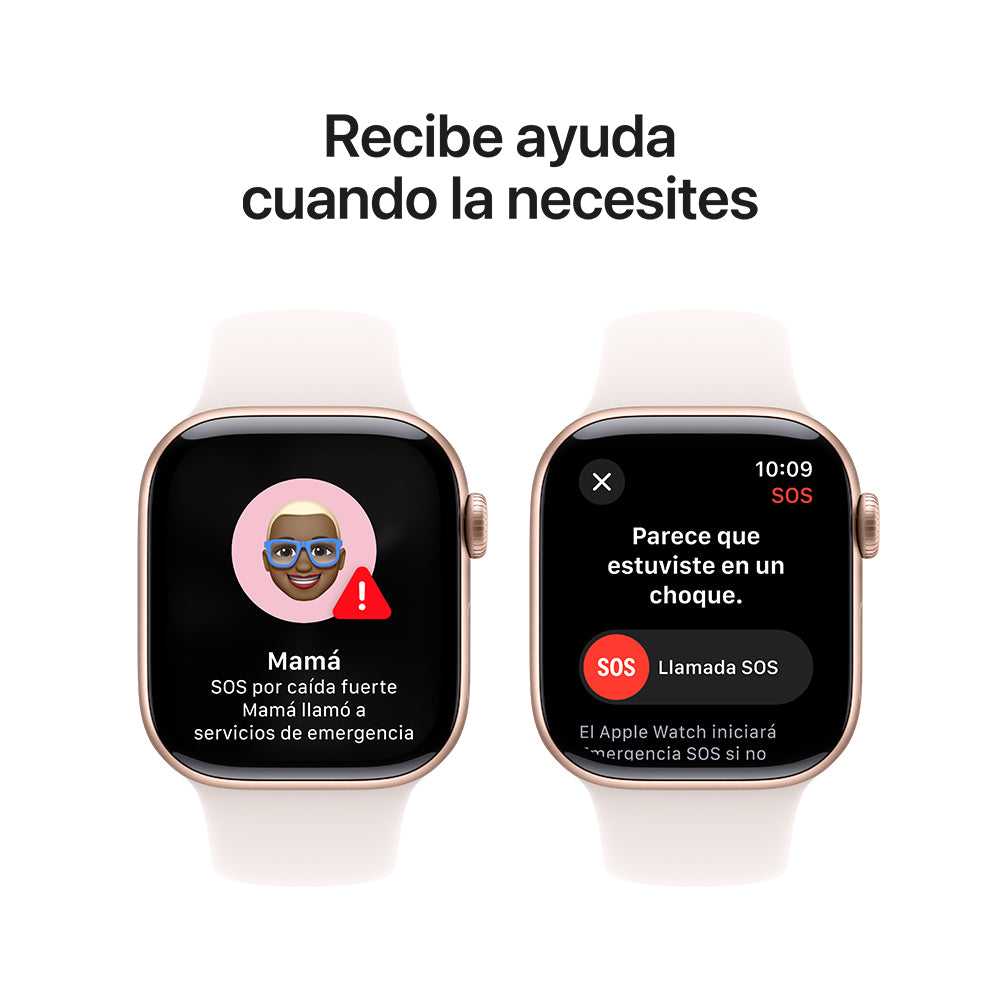 Apple Watch Series 10 GPS • Caja de aluminio color oro rosa de 42 mm • Correa deportiva rosa rubor - S/M