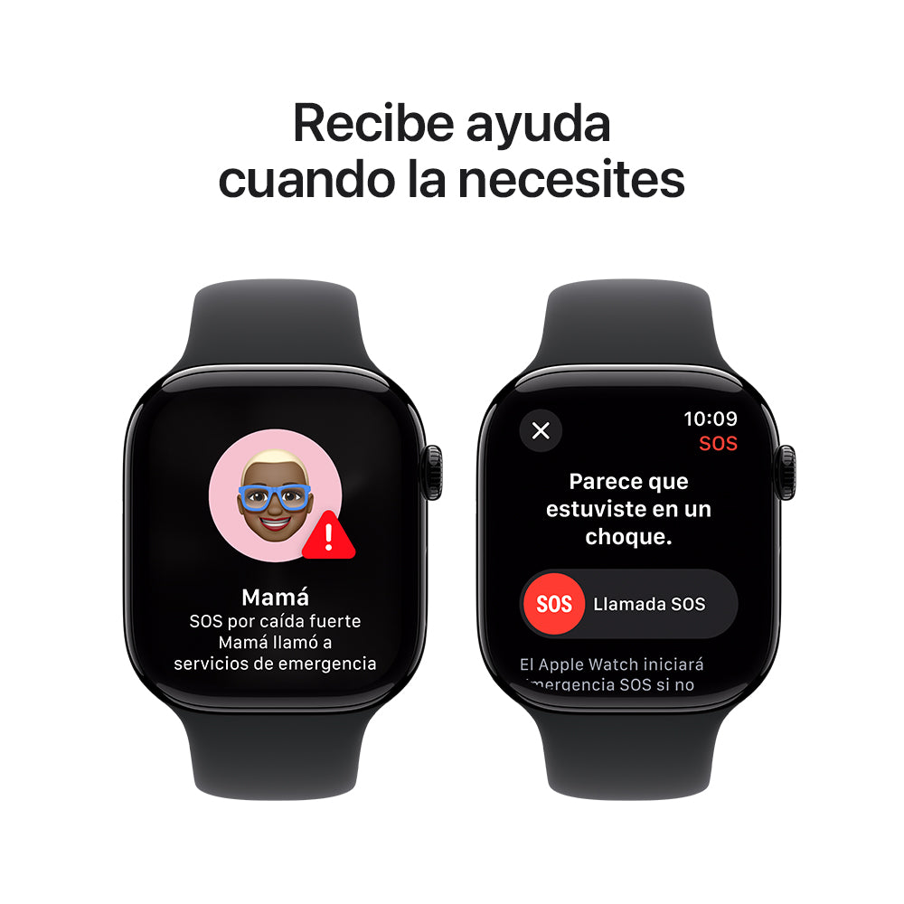 Apple Watch Series 10 GPS • Caja de aluminio negro azabache de 46 mm • Correa deportiva negra - M/L
