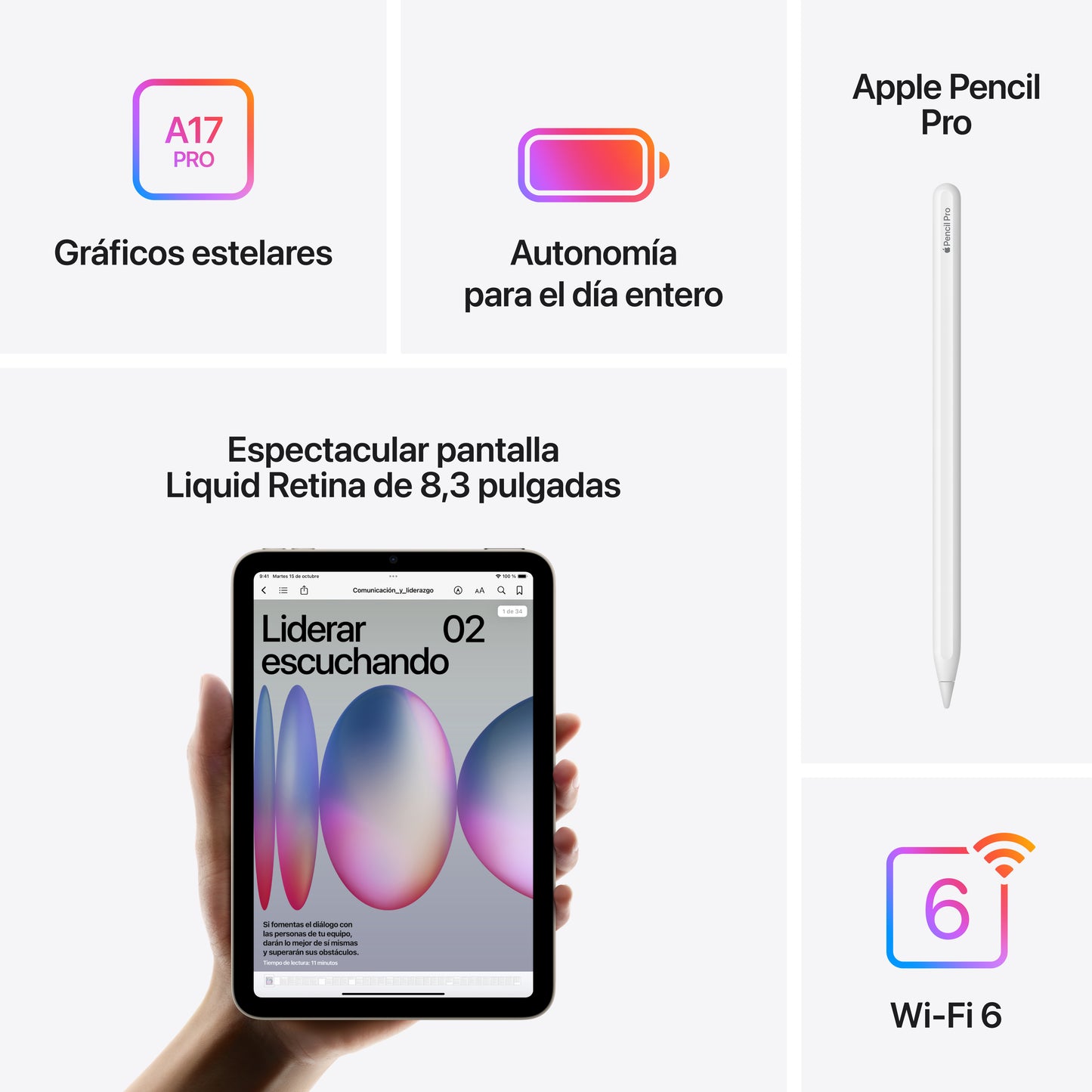 iPad mini Wi-Fi 128 GB - Azul (A17 Pro)