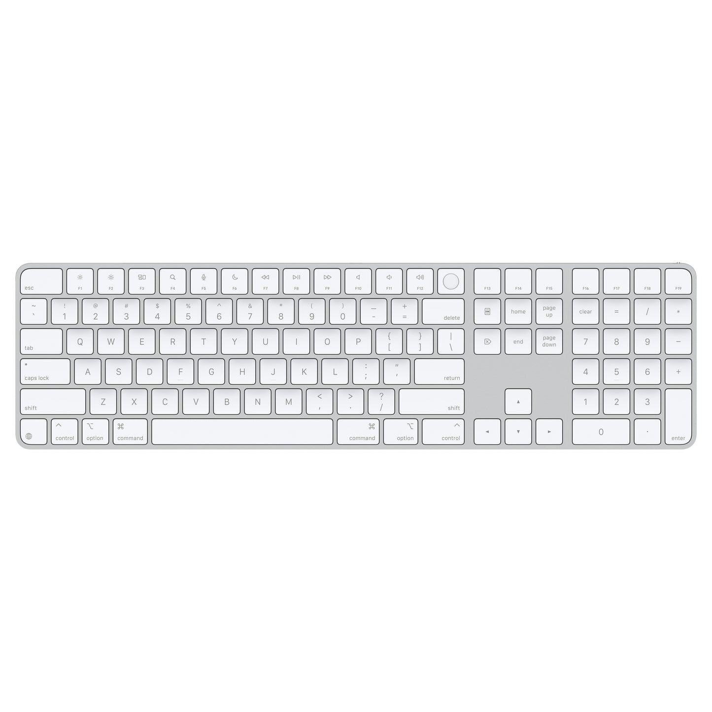Magic Keyboard with Touch ID for Mac models with Apple silicon - US English - White Keys