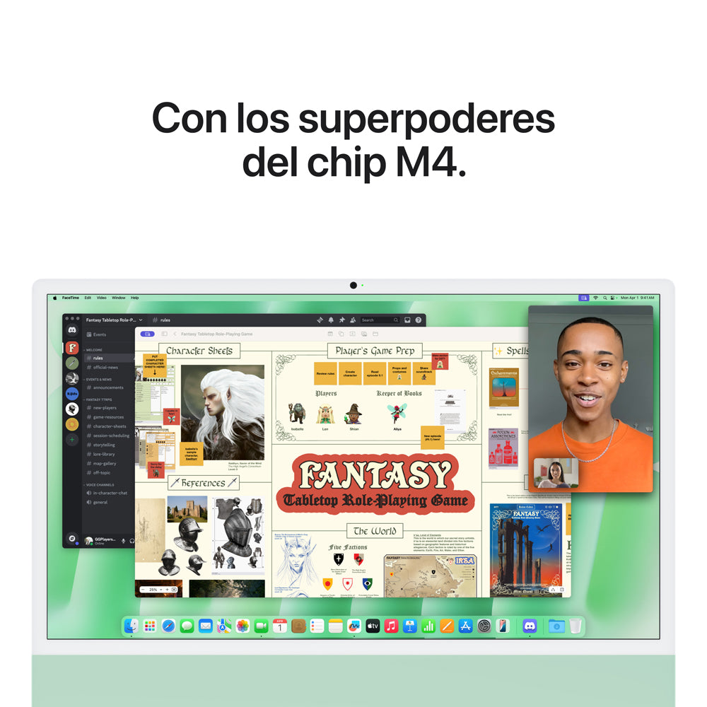 iMac con pantalla Retina 4,5K de 24 pulgadas: Chip M4 de Apple con CPU de 10 núcleos y GPU de 10 núcleos, 512 GB SSD - Verde