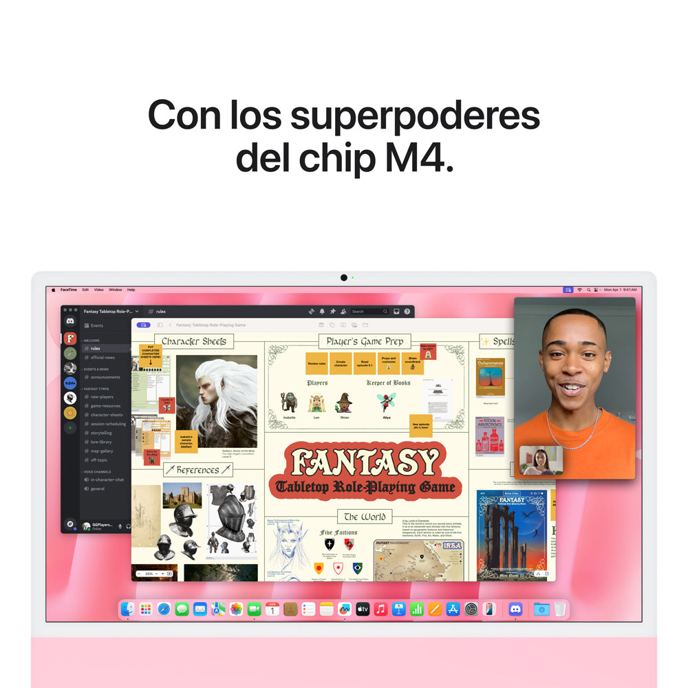 iMac con pantalla Retina 4,5K de 24 pulgadas: Chip M4 de Apple con CPU de 10 núcleos y GPU de 10 núcleos, 512 GB SSD - Rosa
