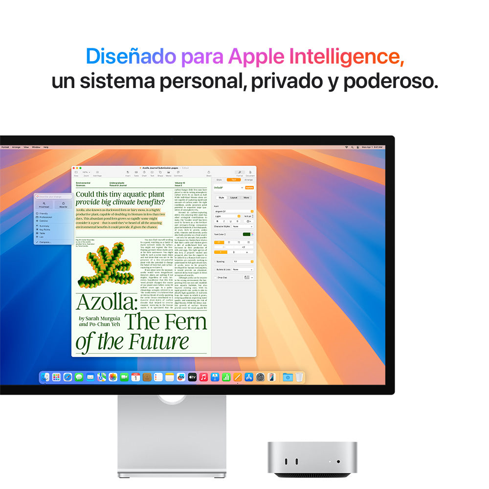 Mac mini: Chip M4 de Apple con CPU de 10 núcleos y GPU de 10 núcleos, 512 GB SSD - Plata