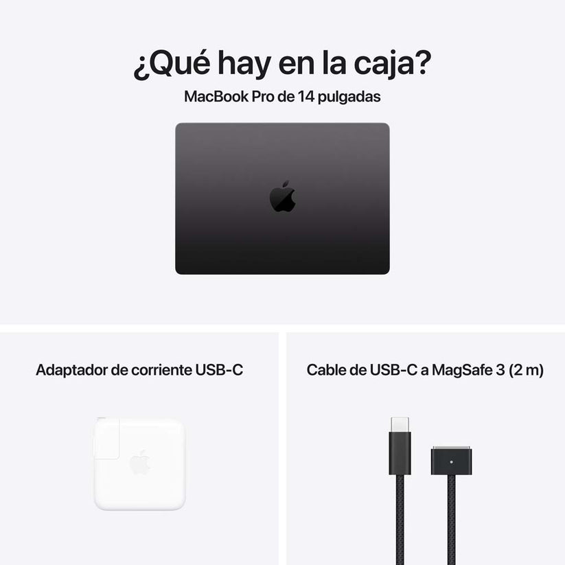 MacBook Pro de 14 pulgadas: Chip M4 de Apple con CPU de 10 núcleos y GPU de 10 núcleos, 512 GB SSD - Negro espacial