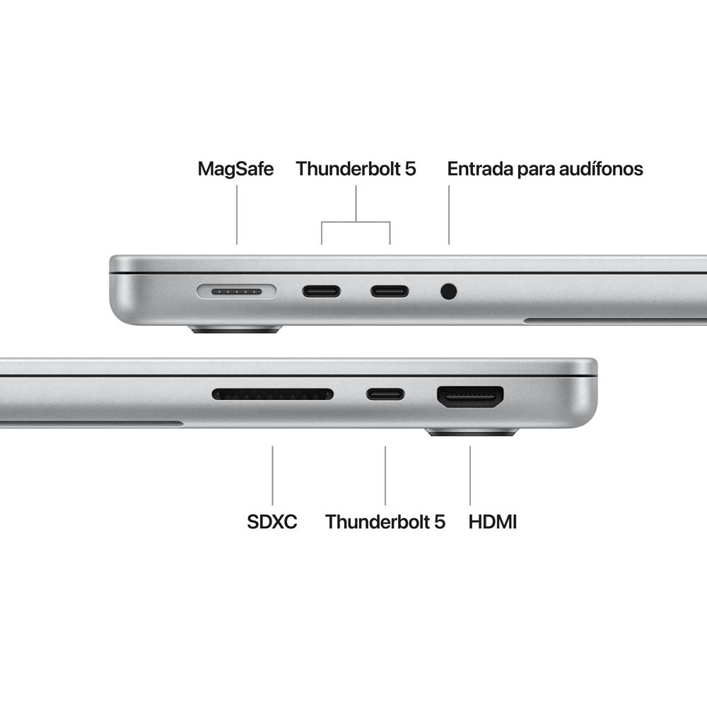 MacBook Pro de 14 pulgadas: Chip M4 Pro de Apple con CPU de 12 núcleos y GPU de 16 núcleos, 512 GB SSD - Plata