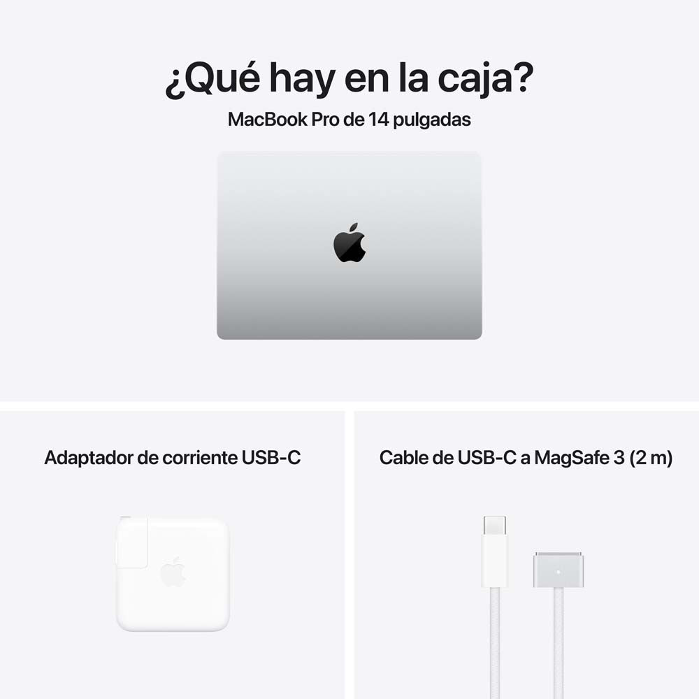 MacBook Pro de 14 pulgadas: Chip M4 Pro de Apple con CPU de 12 núcleos y GPU de 16 núcleos, 512 GB SSD - Plata