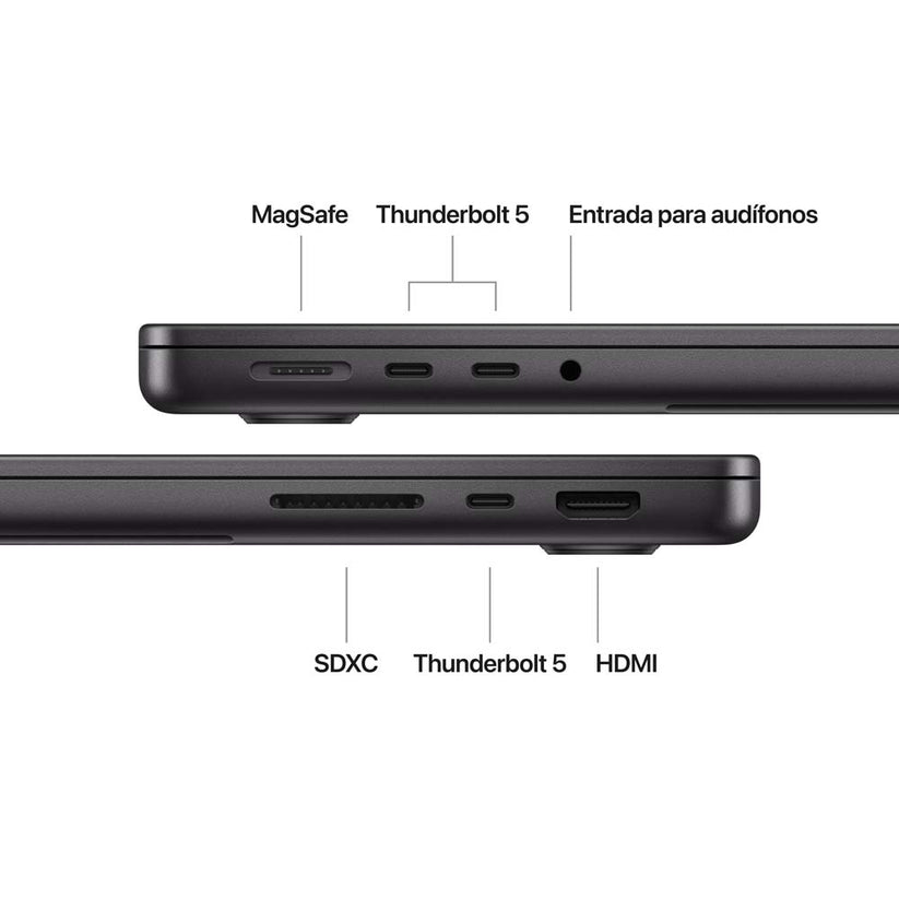 MacBook Pro de 14 pulgadas: Chip M4 Max de Apple con CPU de 14 núcleos y GPU de 32 núcleos, 1 TB SSD - Negro espacial
