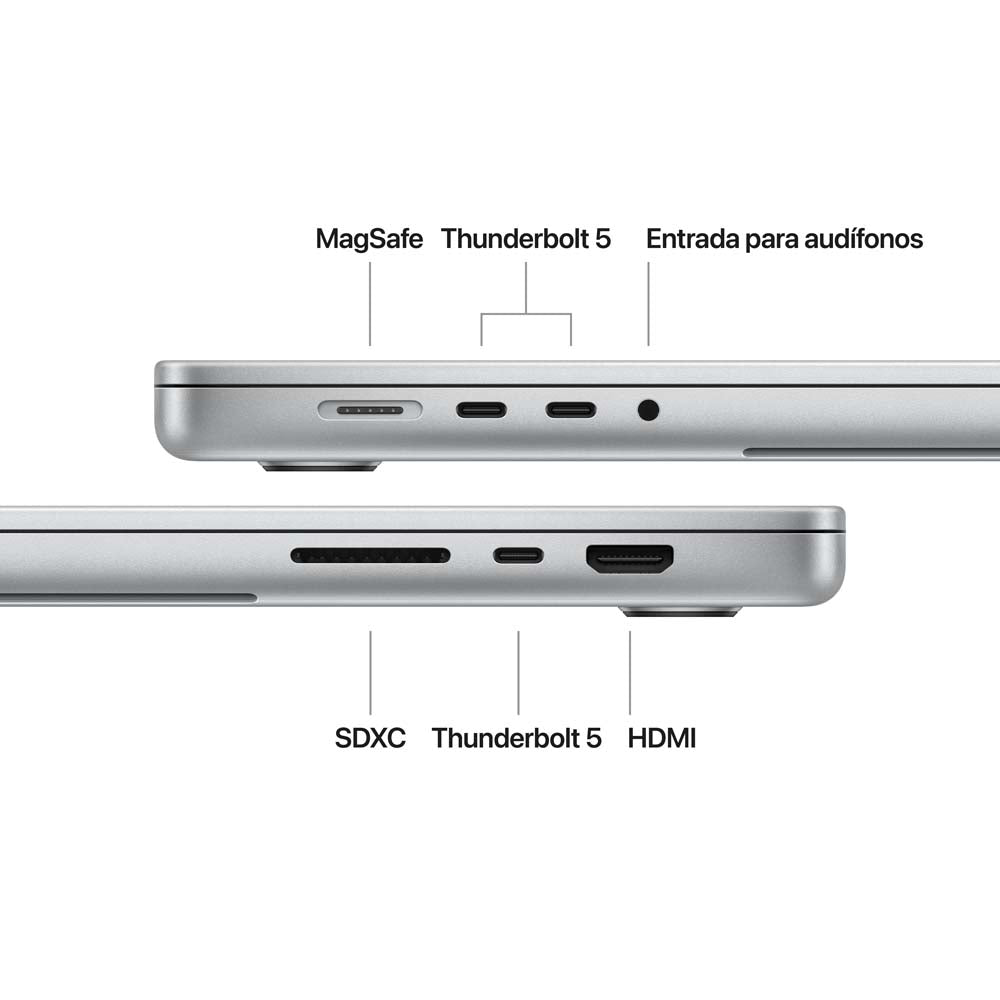 MacBook Pro de 16 pulgadas: Chip M4 Max de Apple con CPU de 16 núcleos y GPU de 40 núcleos, 1 TB SSD - Plata