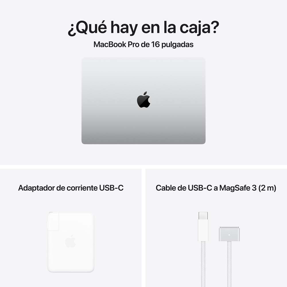 MacBook Pro de 16 pulgadas: Chip M4 Pro de Apple con CPU de 14 núcleos y GPU de 20 núcleos, 512 GB SSD - Plata