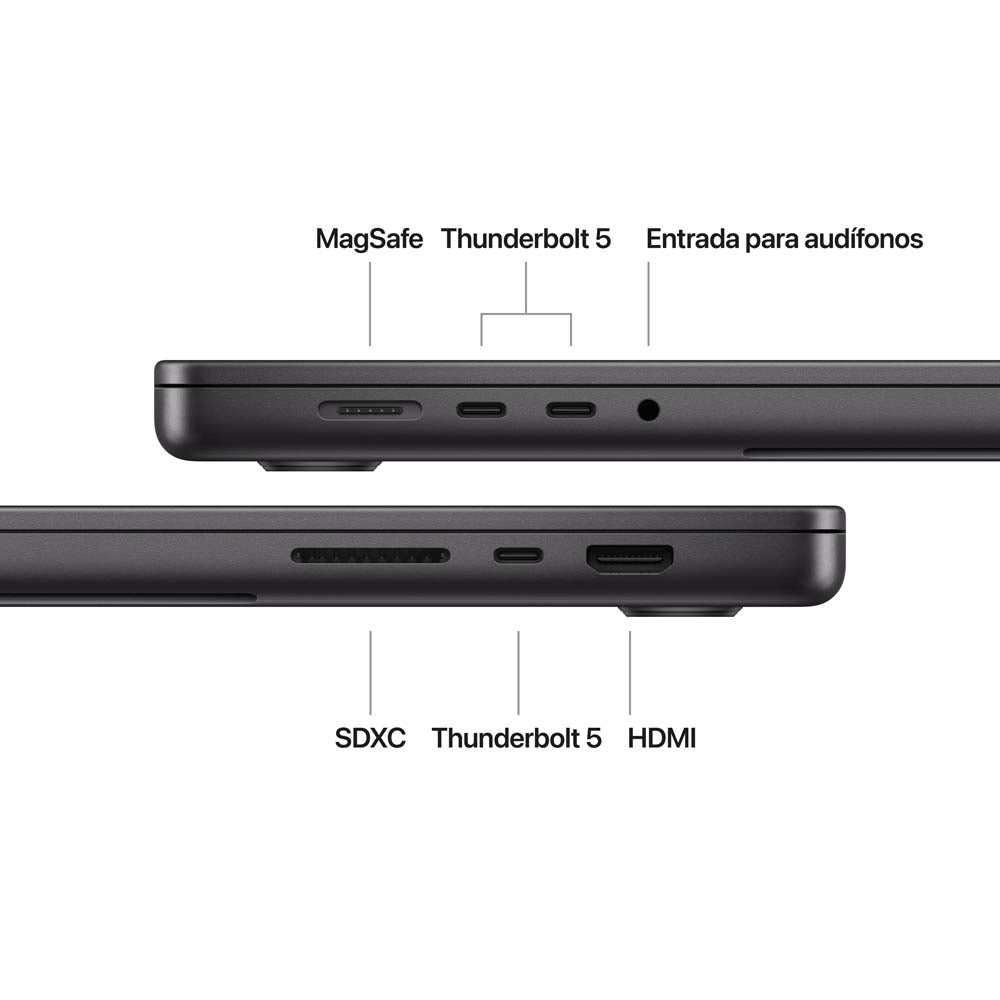 MacBook Pro de 16 pulgadas: Chip M4 Pro de Apple con CPU de 14 núcleos y GPU de 20 núcleos, 512 GB SSD - Negro espacial