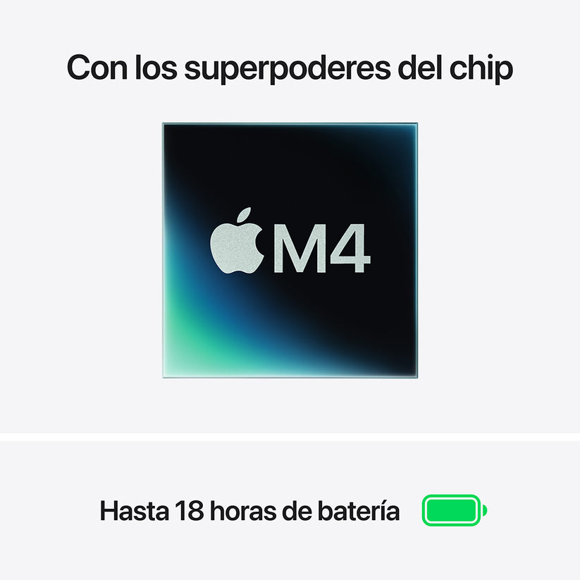 MacBook Air de 13 pulgadas: Chip M4 de Apple con CPU de 10 núcleos y GPU de 10 núcleos, 512 GB SSD - Plata