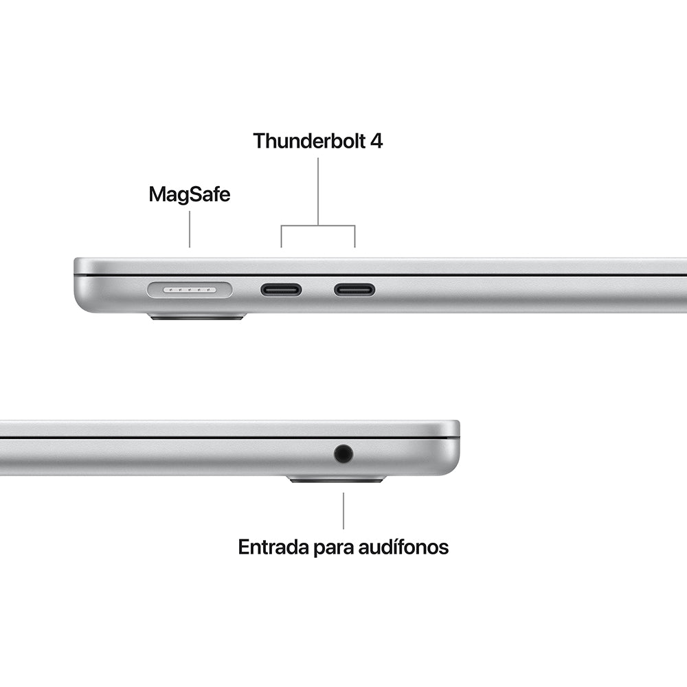 MacBook Air de 13 pulgadas: Chip M4 de Apple con CPU de 10 núcleos y GPU de 10 núcleos, 512 GB SSD - Plata