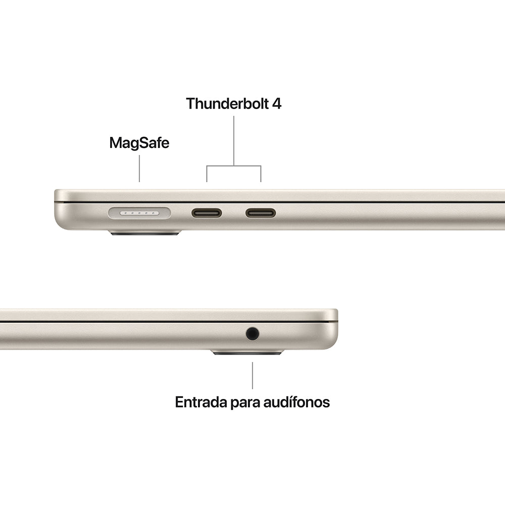 MacBook Air de 13 pulgadas: Chip M4 de Apple con CPU de 10 núcleos y GPU de 10 núcleos, 512 GB SSD - Blanco estrella