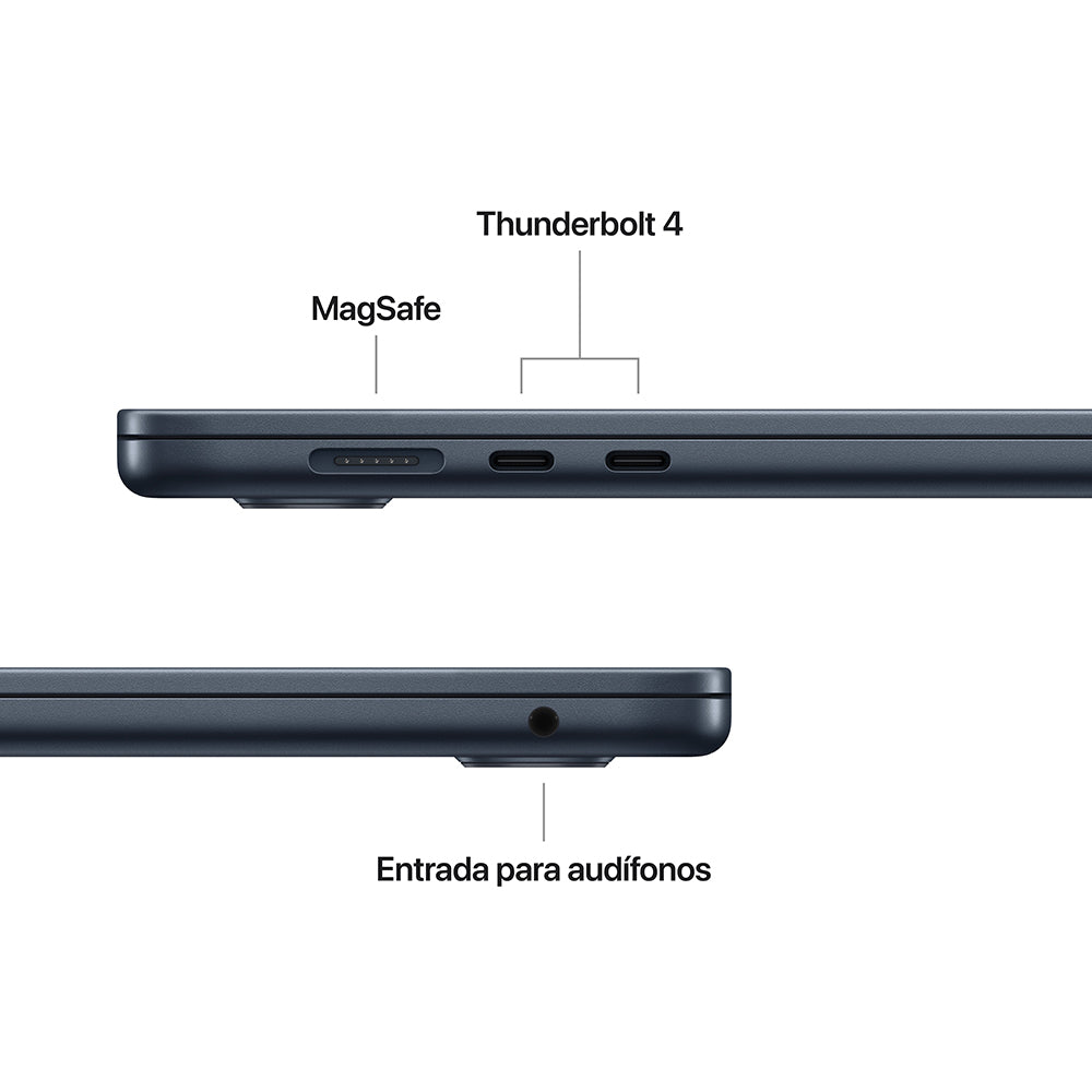 MacBook Air de 15 pulgadas: Chip M4 de Apple con CPU de 10 núcleos y GPU de 10 núcleos, 256 GB SSD - Azul medianoche