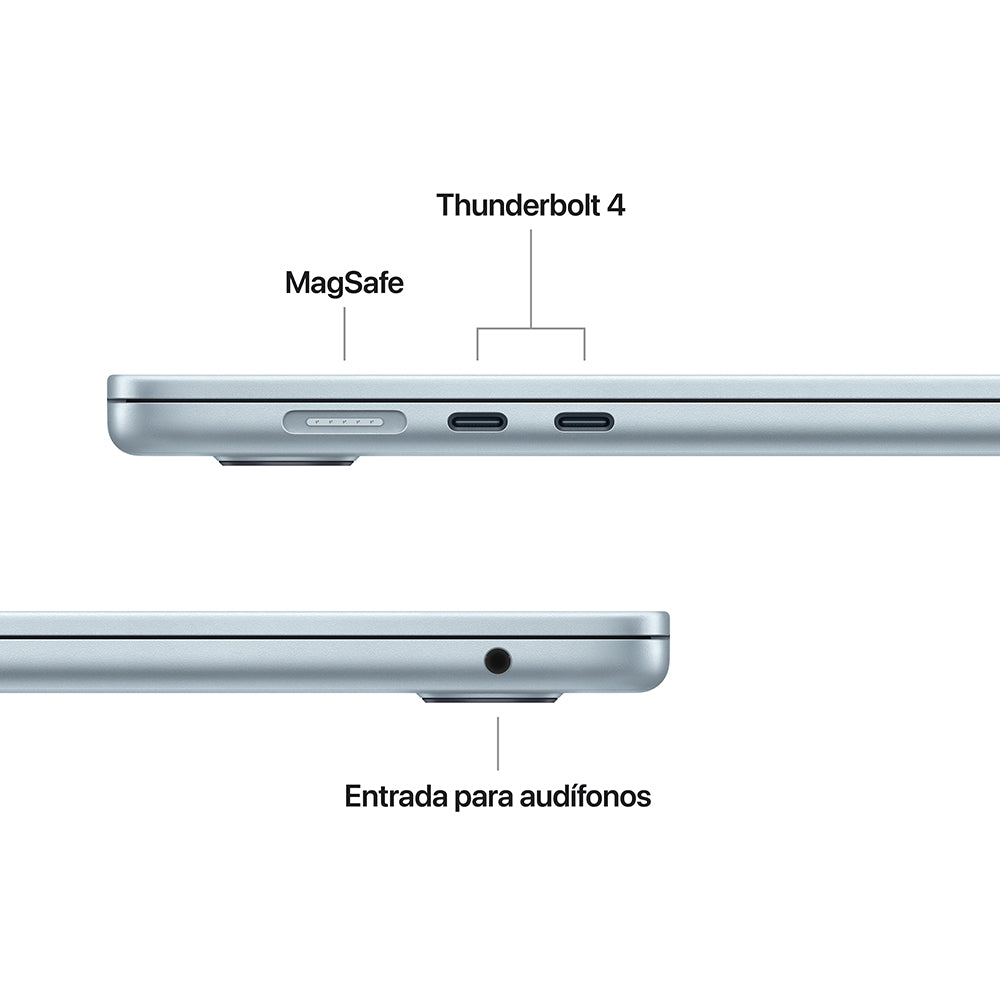 MacBook Air de 15 pulgadas: Chip M4 de Apple con CPU de 10 núcleos y GPU de 10 núcleos, 256 GB SSD - Azul cielo
