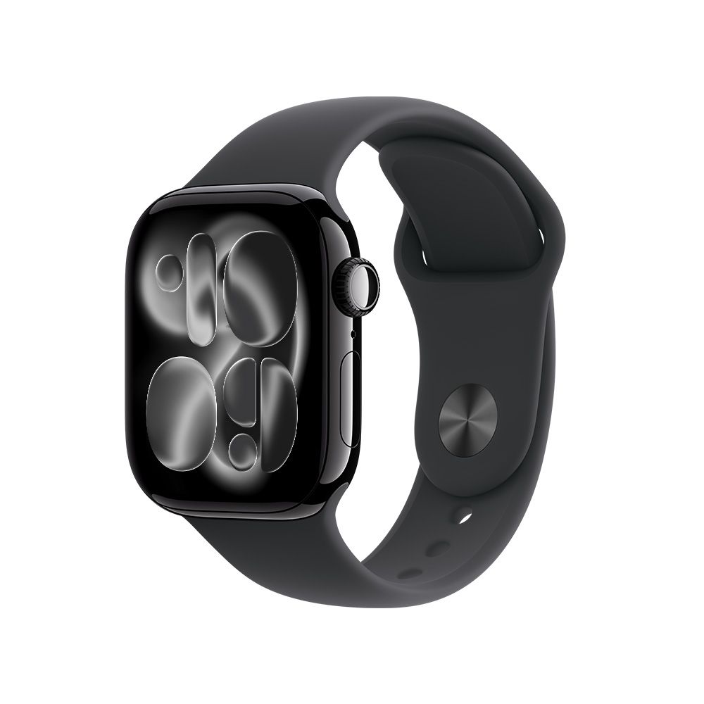 Apple Watch Series 11 GPS • Caja de aluminio negro azabache de 42 mm • Correa deportiva negra – M/L