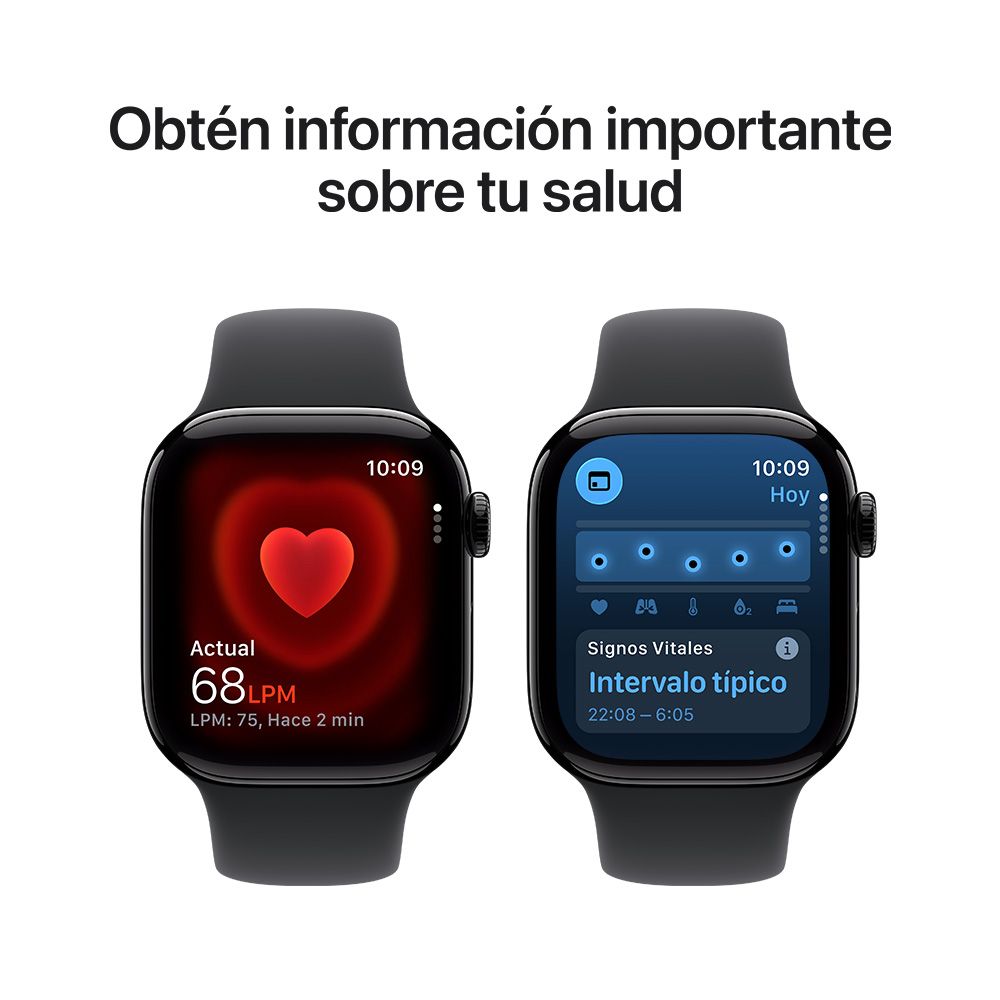 Apple Watch Series 11 GPS • Caja de aluminio negro azabache de 42 mm • Correa deportiva negra – M/L