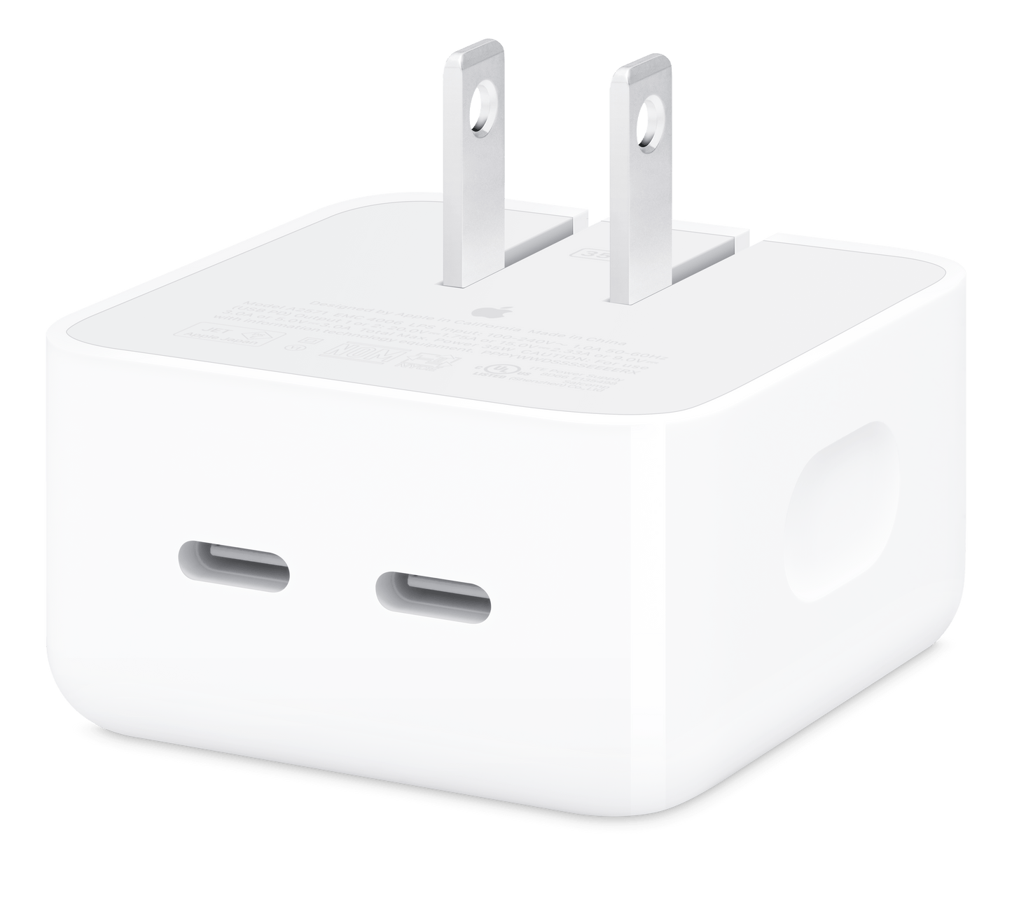 Adaptador de corriente compacto de 35 W con dos puertos USB-C