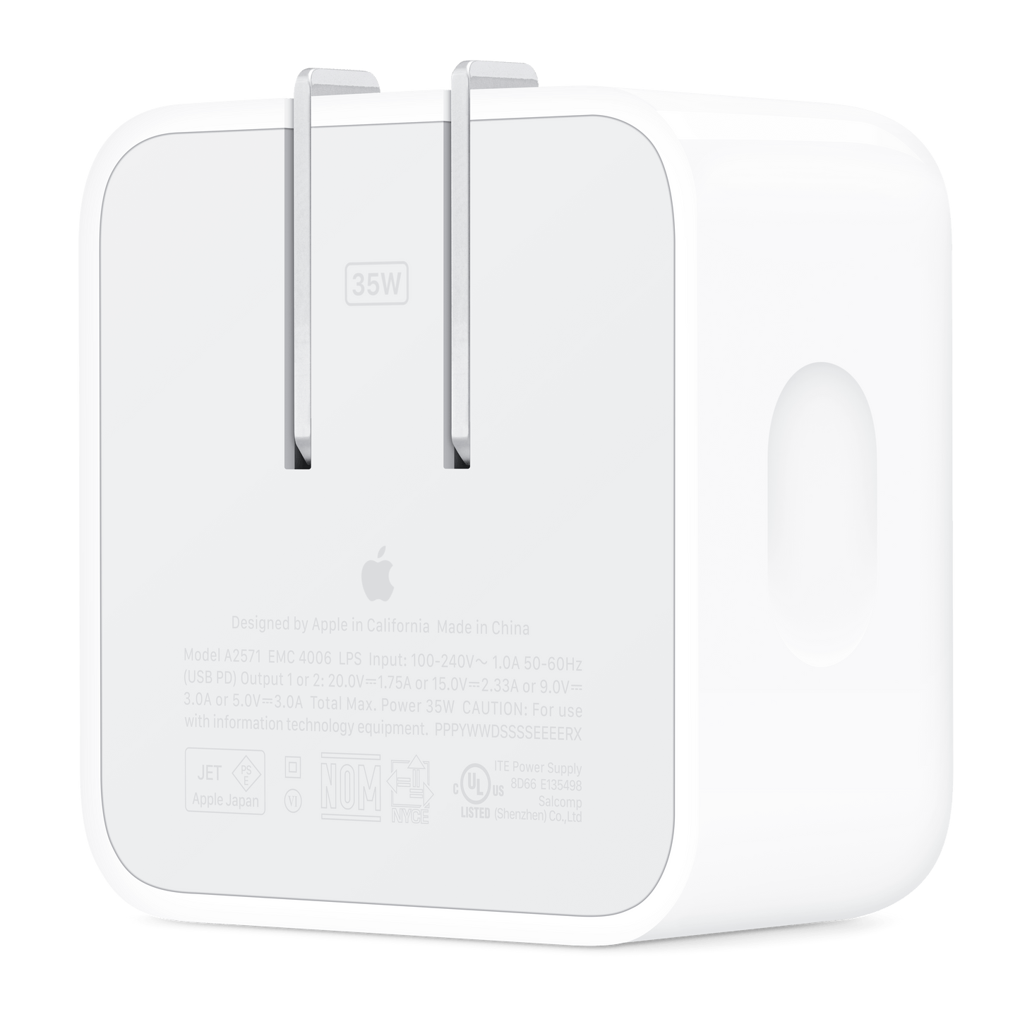 Adaptador de corriente compacto de 35 W con dos puertos USB-C