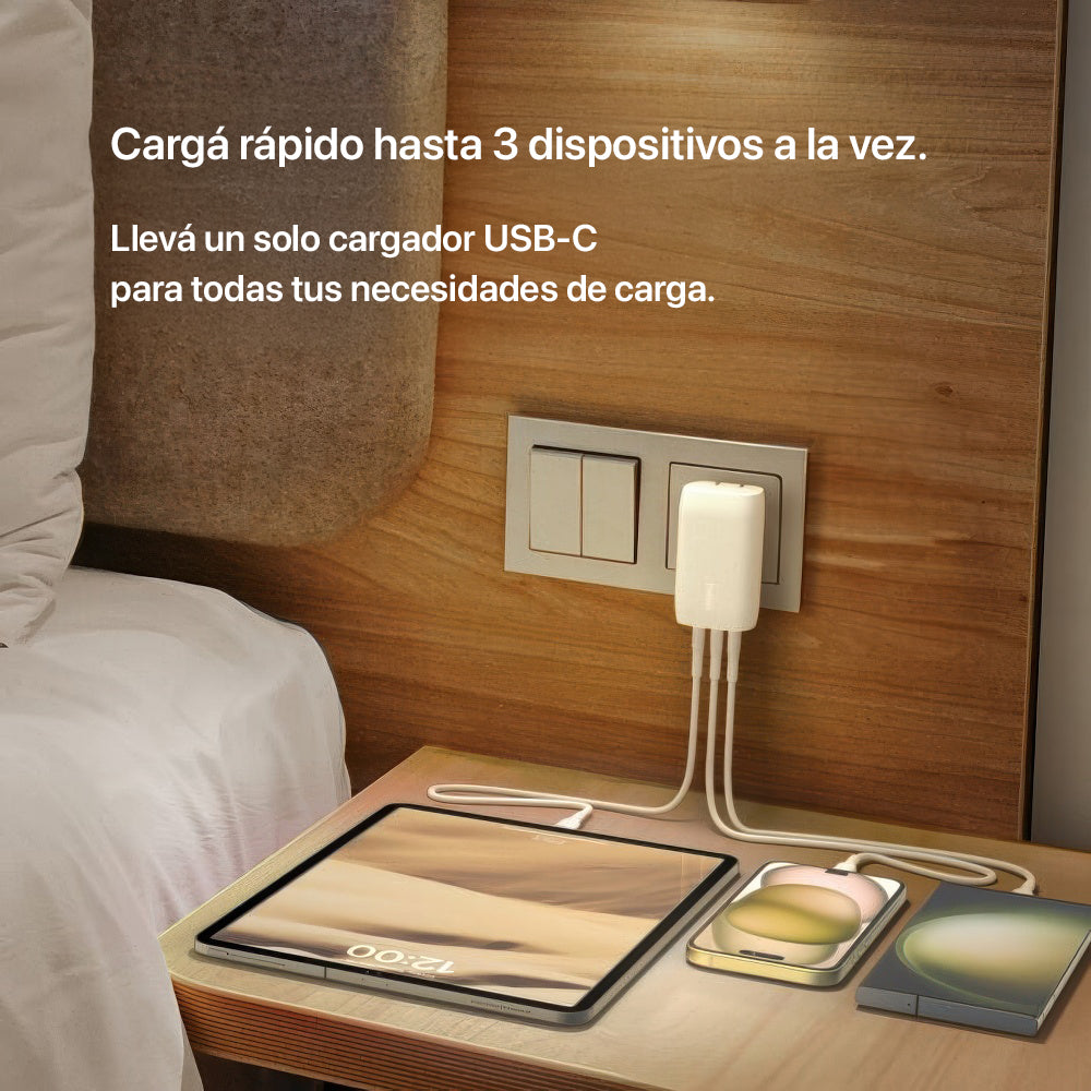 Cargador de pared Belkin USB-C de 3 puertos con PPS de 67W