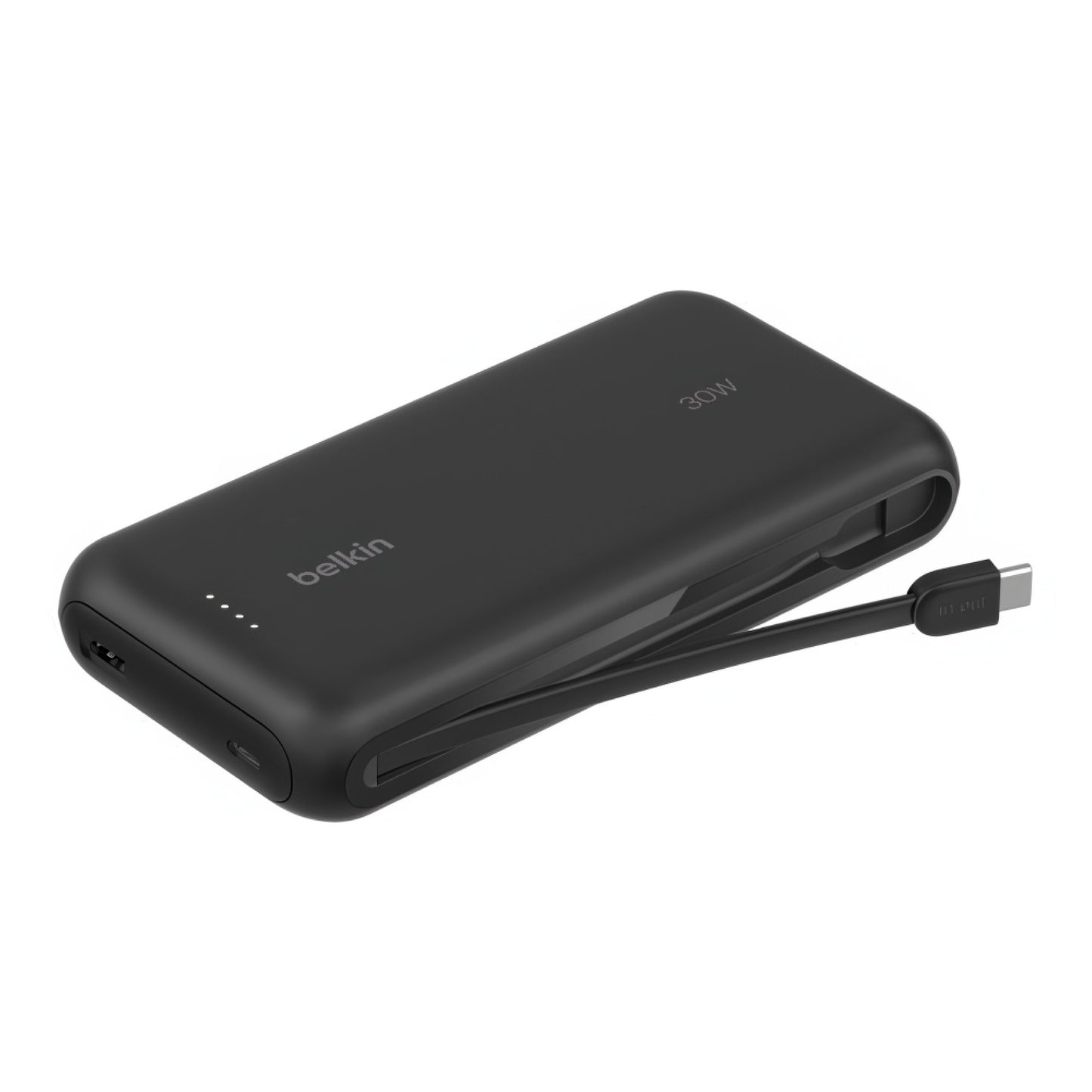 Batería Belkin portátil 20,000 mAh con cable integrado - Negro