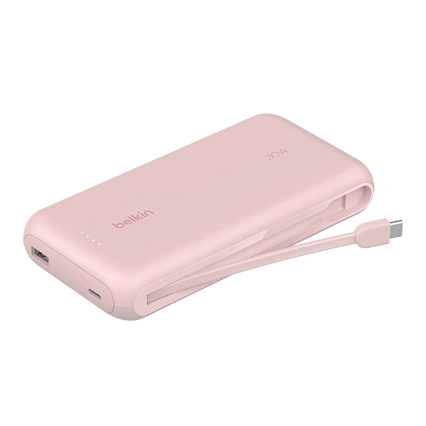 Batería Belkin portátil 20K con cable integrado - Rosado