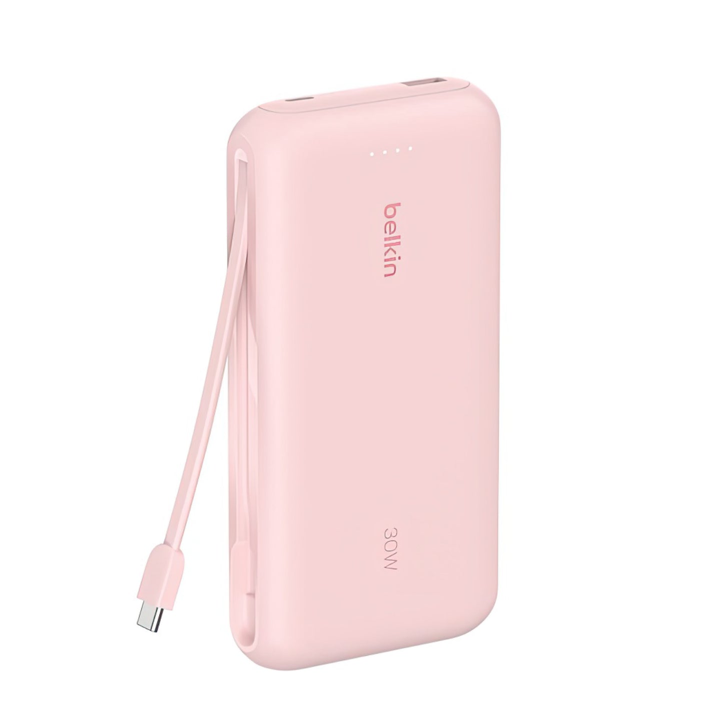 Batería Belkin portátil 20K con cable integrado - Rosado