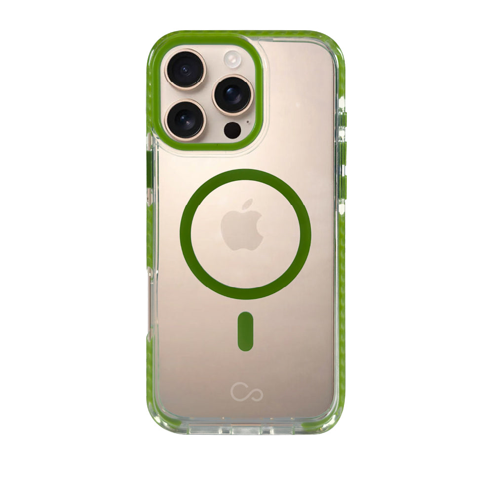 Estuche iCon clear/green con magsafe para iPhone 16 Pro Max