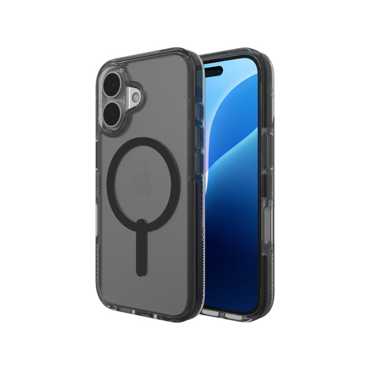 Estuche Zagg santa cruz smoke black con magsafe para iPhone 16