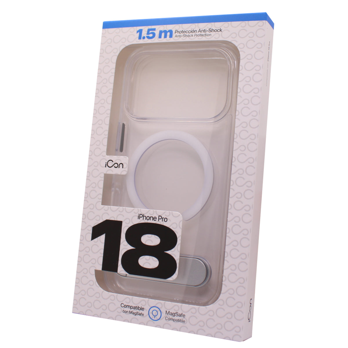 Estuche iCon con MagSafe y Stand giratorio para iPhone 18 Pro - Frost Transparente
