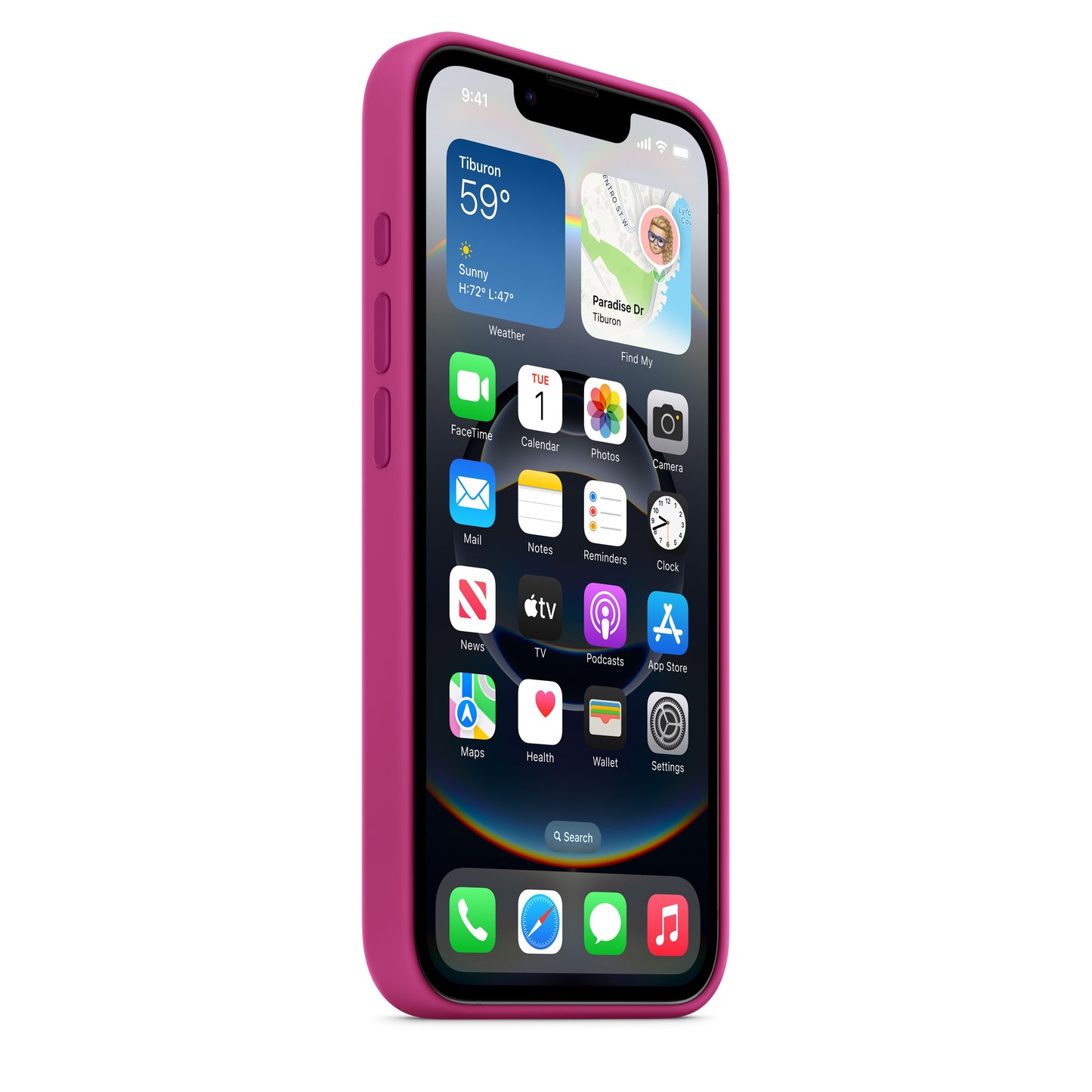 Funda de silicón para el iPhone 16e – Fucsia