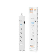 Regleta inteligente Nexxt con Wi-Fi y asistente de voz - 4 enchufes y 3 USB