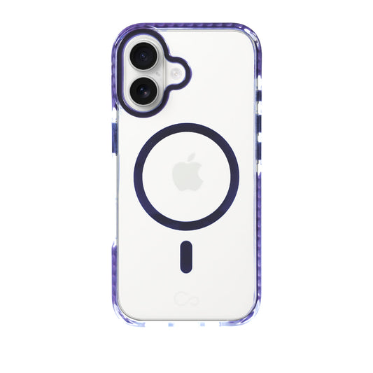 Estuche iCon clear/purple con magsafe para iPhone 16