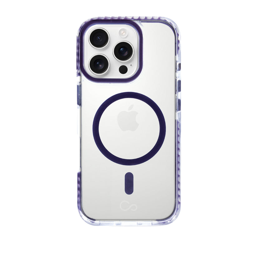Estuche iCon clear/purple con magsafe para iPhone 16 Pro Max