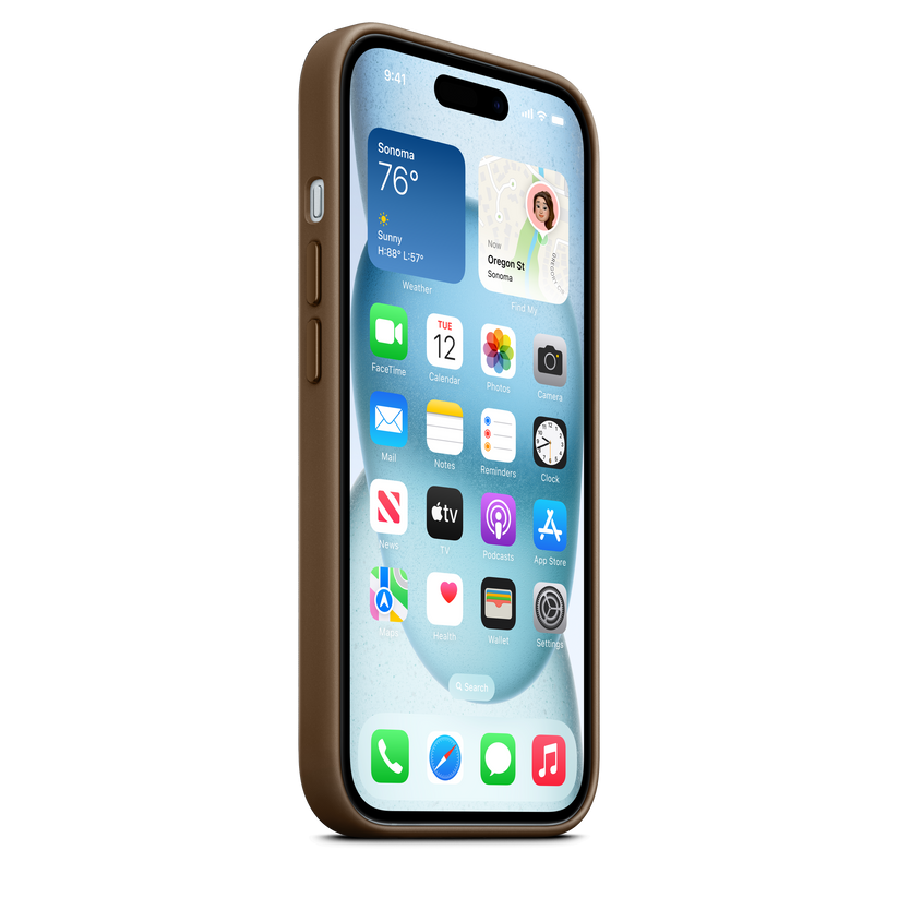 Funda de FineWoven con MagSafe para el iPhone 15 - Color visón