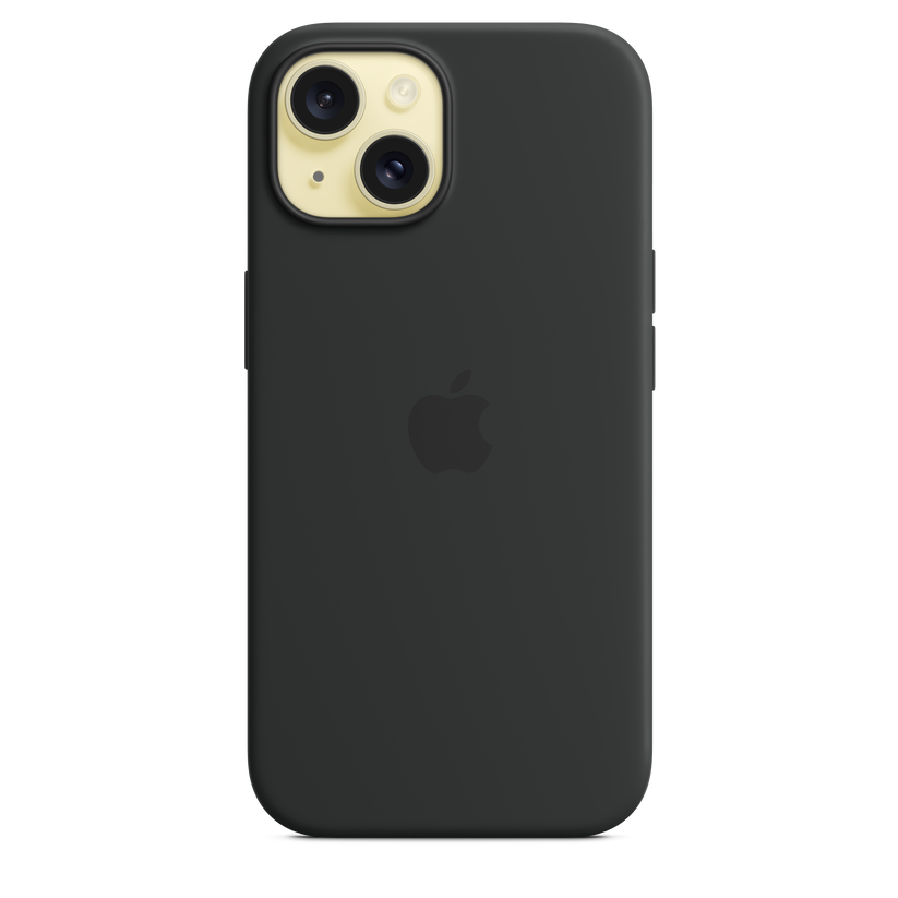Funda de silicón con MagSafe para el iPhone 15 - Negro