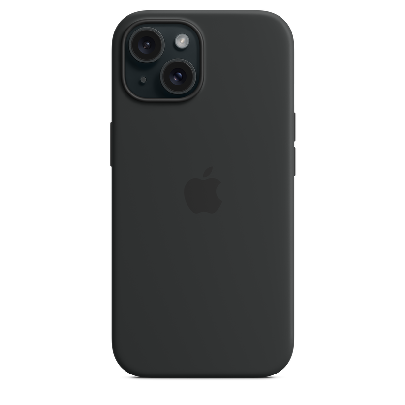 Funda de silicón con MagSafe para el iPhone 15 - Negro