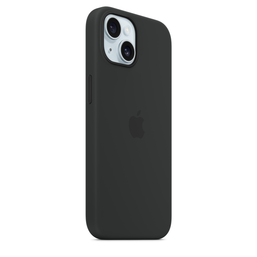 Funda de silicón con MagSafe para el iPhone 15 - Negro