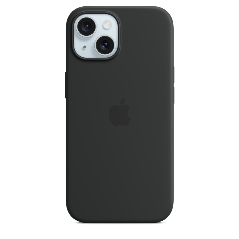 Funda de silicón con MagSafe para el iPhone 15 - Negro