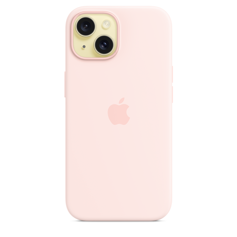 Funda de silicón con MagSafe para el iPhone 15 - Rosa claro