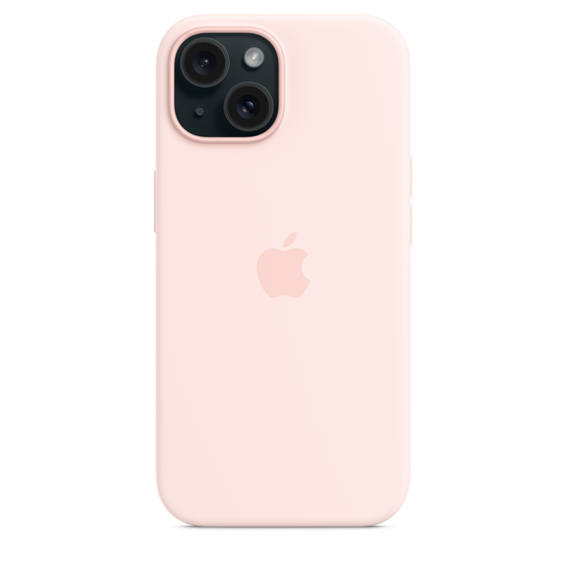 Funda de silicón con MagSafe para el iPhone 15 - Rosa claro