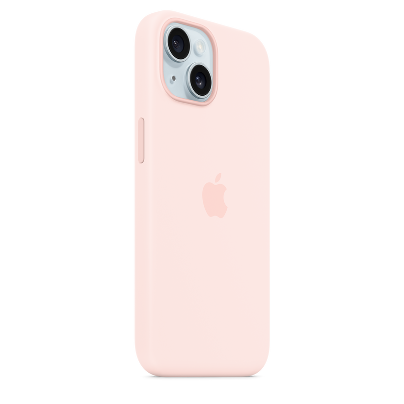 Funda de silicón con MagSafe para el iPhone 15 - Rosa claro