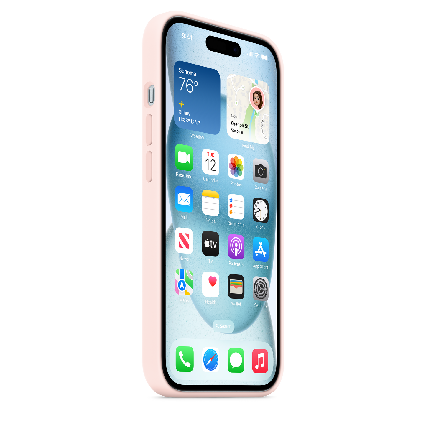 Funda de silicón con MagSafe para el iPhone 15 - Rosa claro